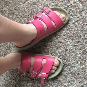 Betula pink slide on sandals